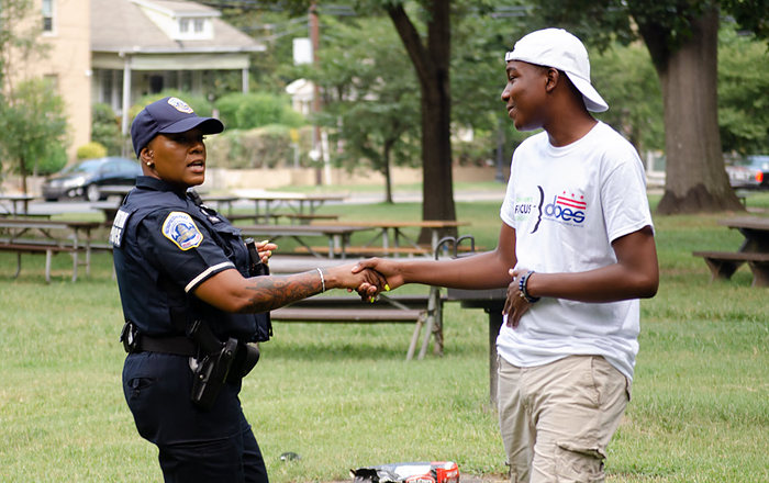 Officers and young people at a CFF engagement event